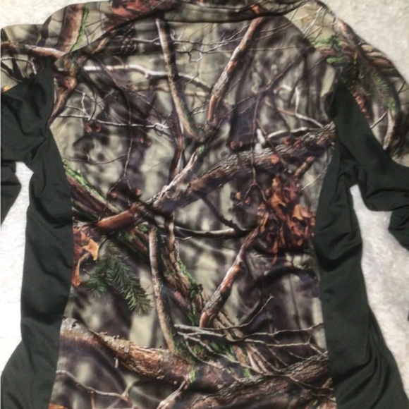 HUNTSWORTH EVO SOFTSHELL PULLOVER 1/2 ZIP CAMO OAK TREE CAMOUFLAGE JACKET MENS L - Picture 6 of 6